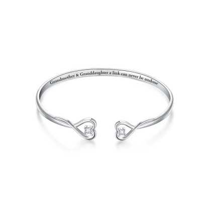 For Granddaughter - Grandmother & Granddaughter Always Keep Me In Your Heart Hearts Bracelet