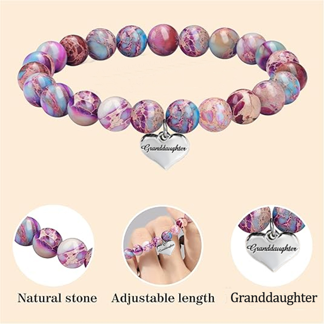 For Granddaughter - Grandmother & Granddaughter Never Forget How Much I love You Nature Stone Beaded Bracelet 