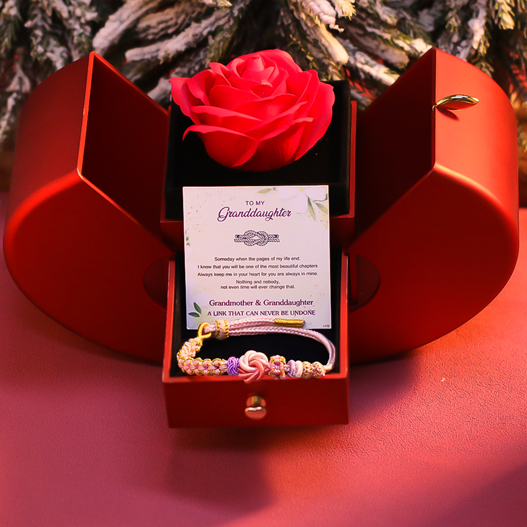 For Granddaughter - A LINK THAT CAN NEVER BE UNDONE Peach Blossom Knot Bracelet