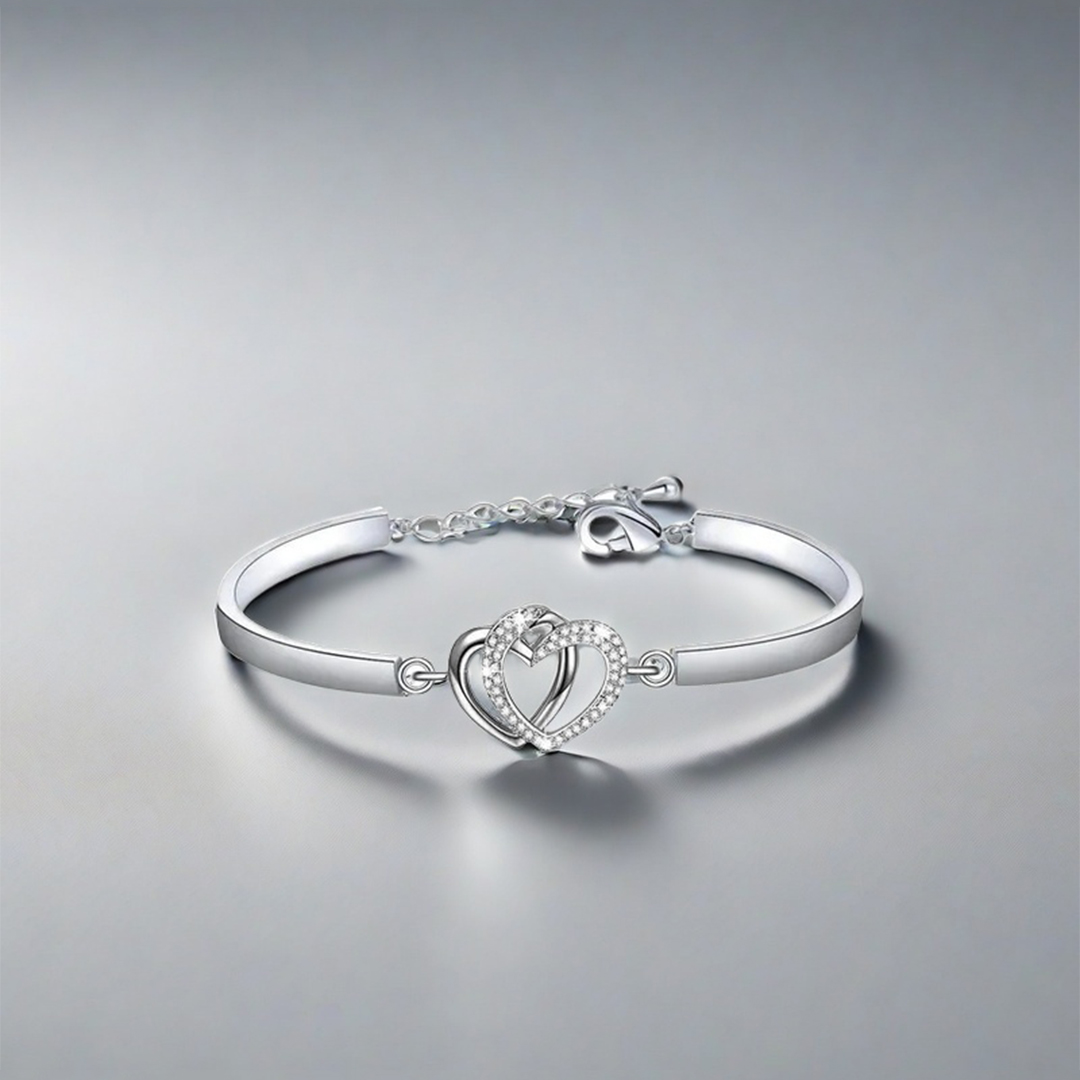 For Granddaughter - I Love You Forever And Always Double Heart Bracelet