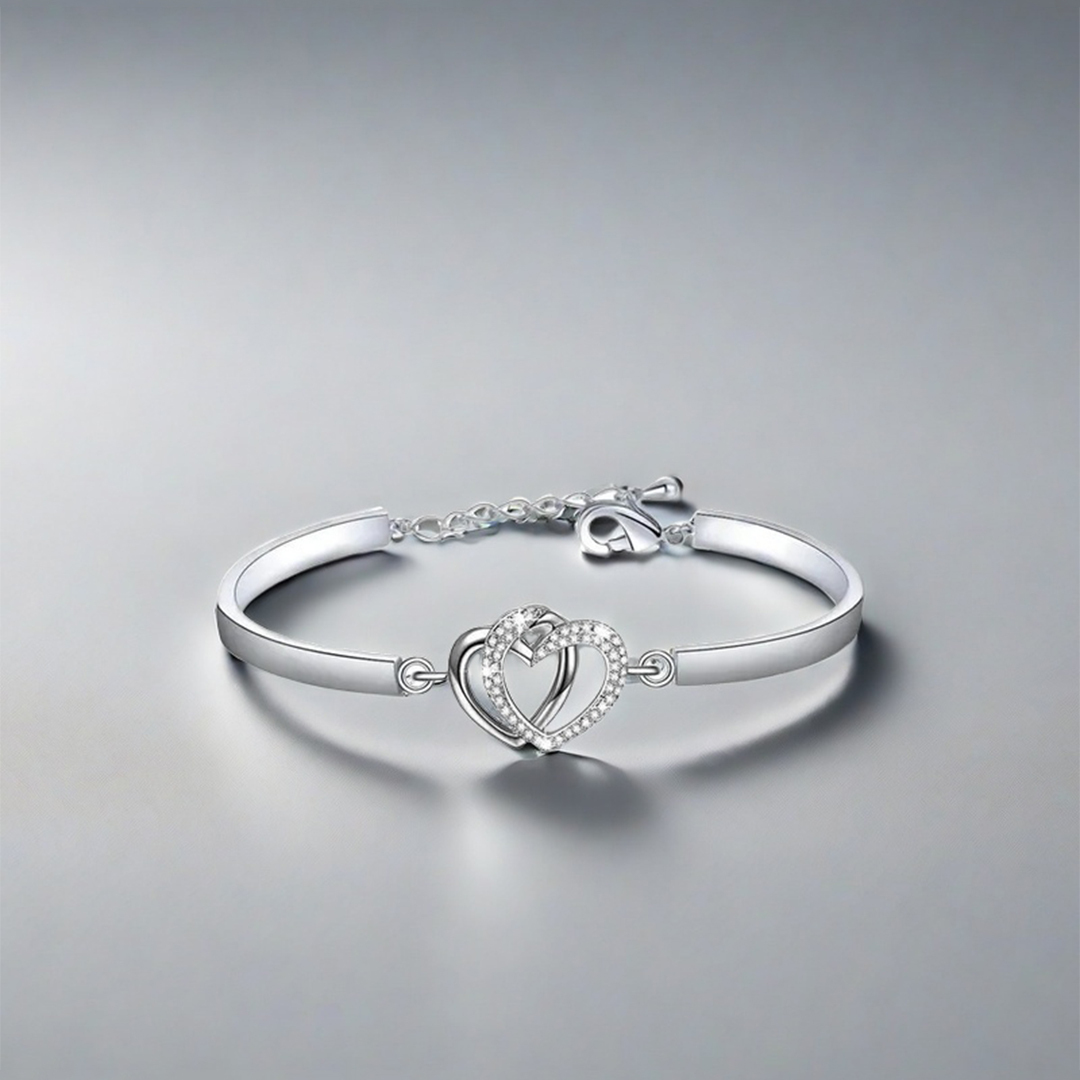 For Granddaughter - I Love You Forever And Always Double Heart Bracelet