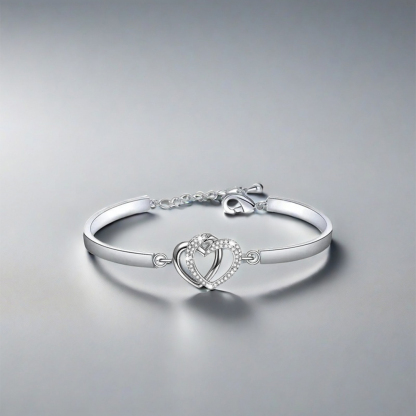 For Granddaughter - I Love You Forever And Always Double Heart Bracelet