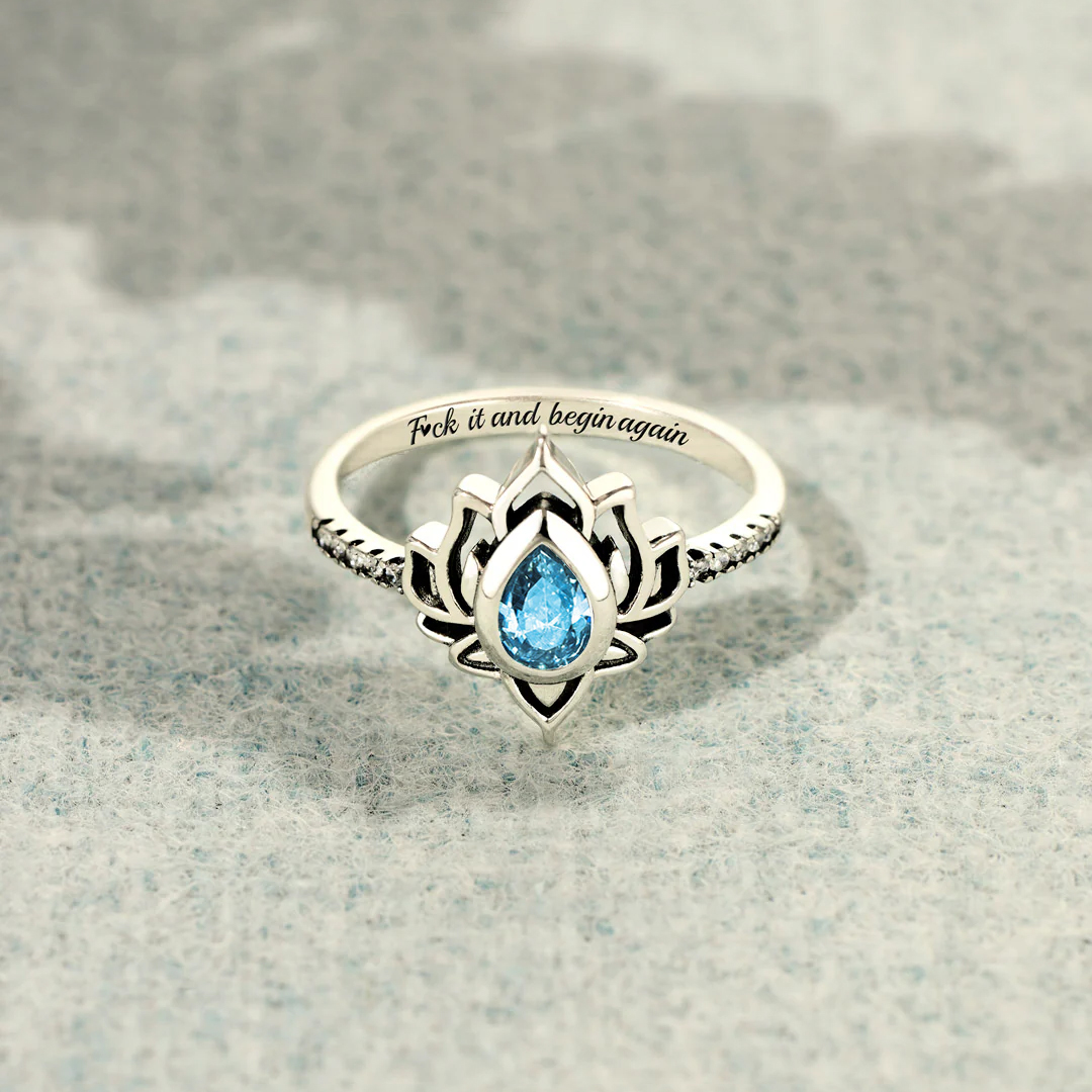 Fuck It and Begin Again Lotus Ring