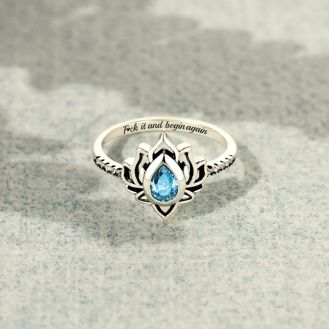 Fuck It and Begin Again Lotus Ring