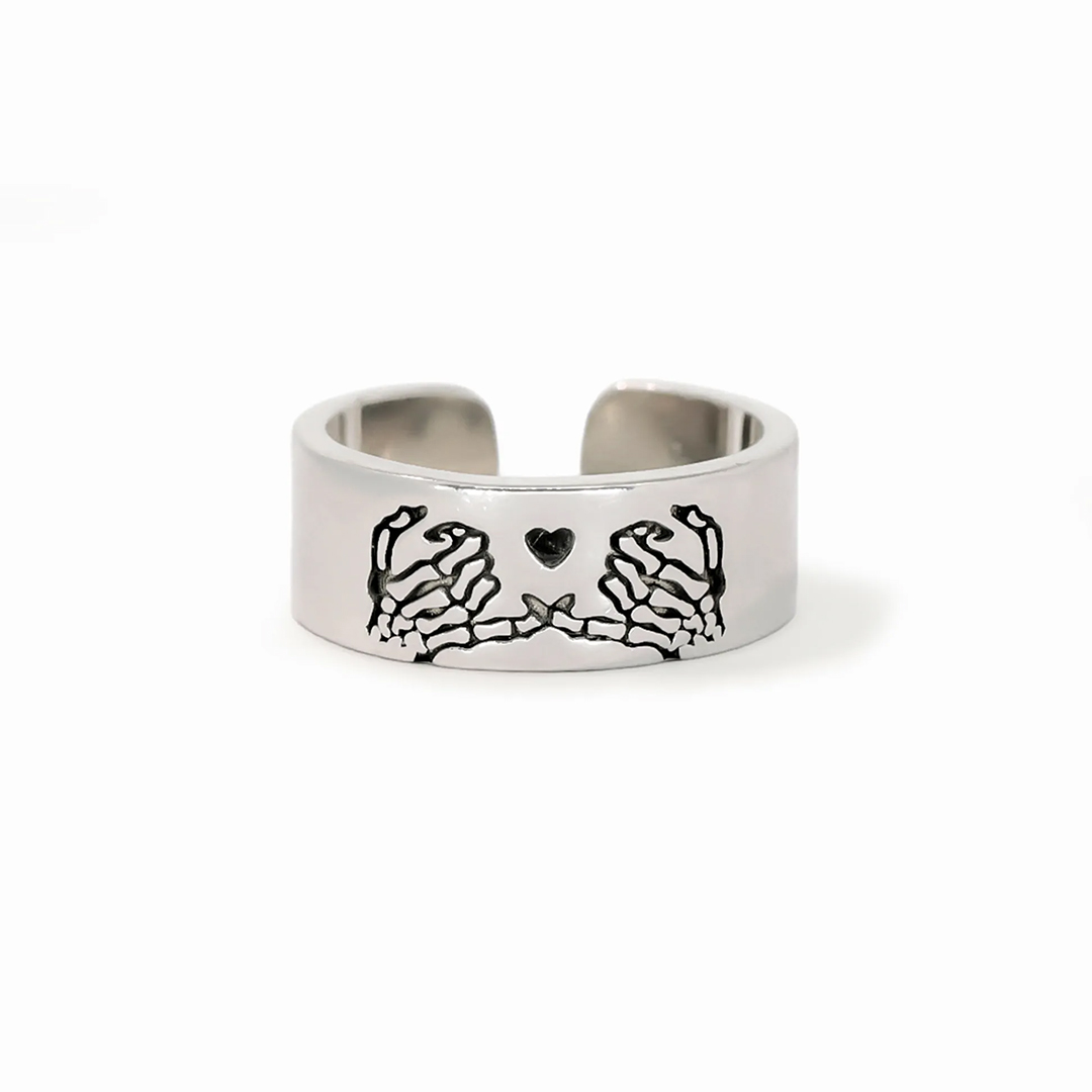For Friend - Pinky Promise Open Skull Ring
