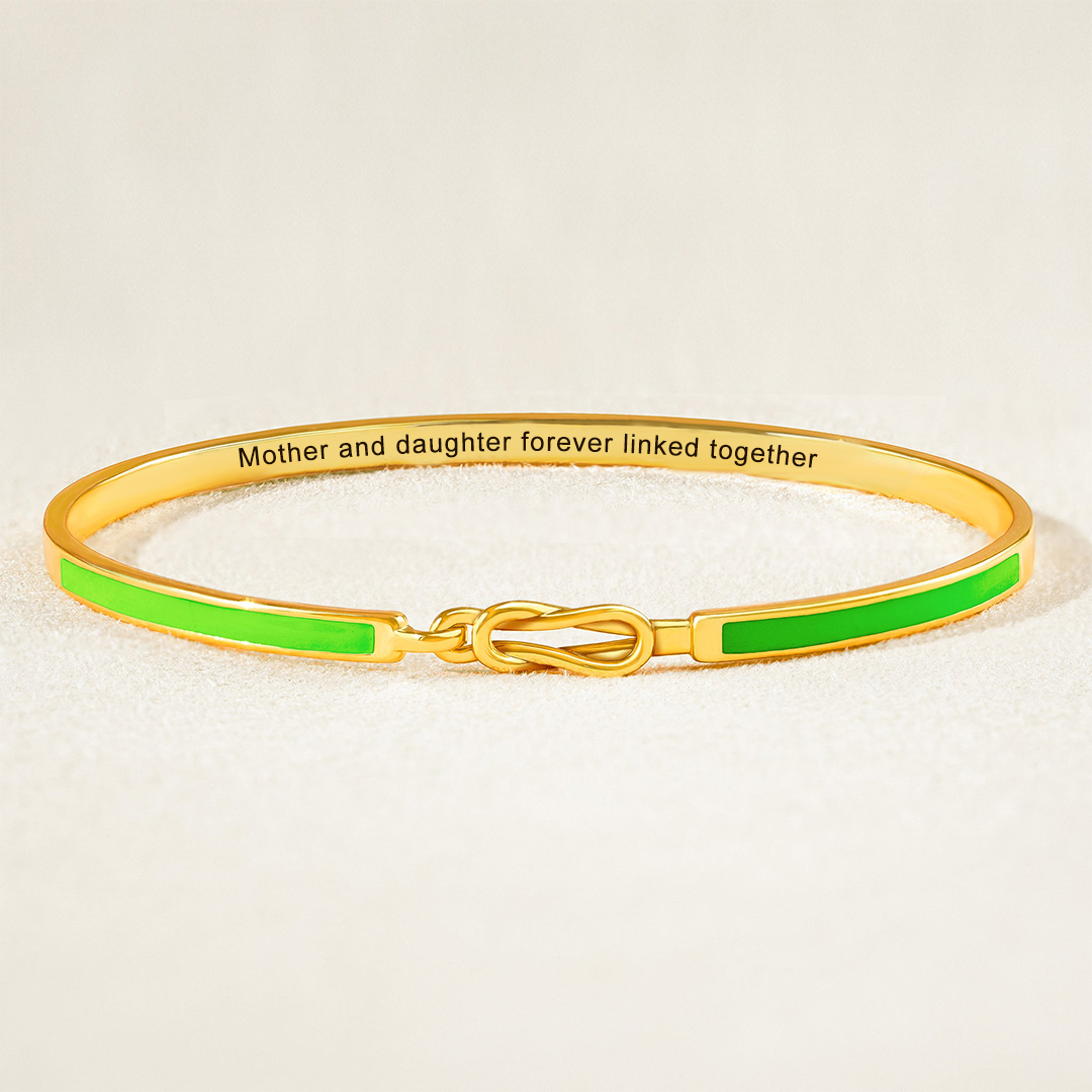 Mom & Daughter Forever Linked Enamel Knot Bracelet