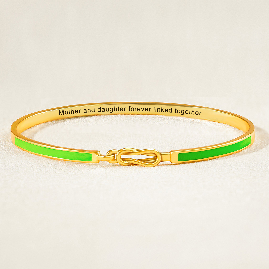 Mom & Daughter Forever Linked Enamel Knot Bracelet