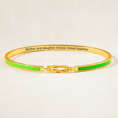 Mom & Daughter Forever Linked Enamel Knot Bracelet