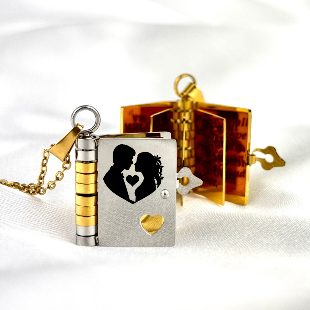 For My Husband Book Necklace