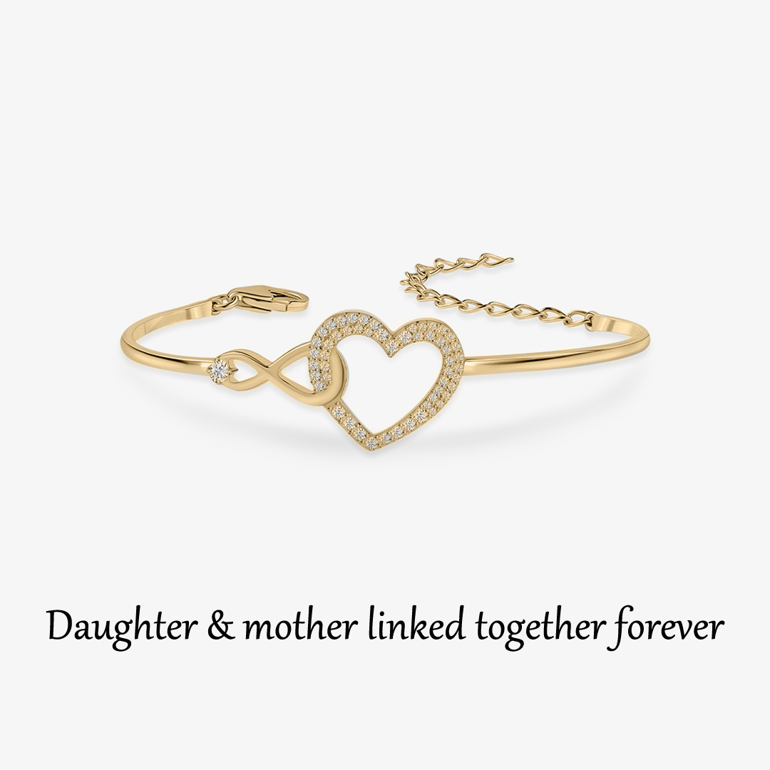 For Daughter - S925 Linked Together Forever Heart Infinite Heart Bracelet