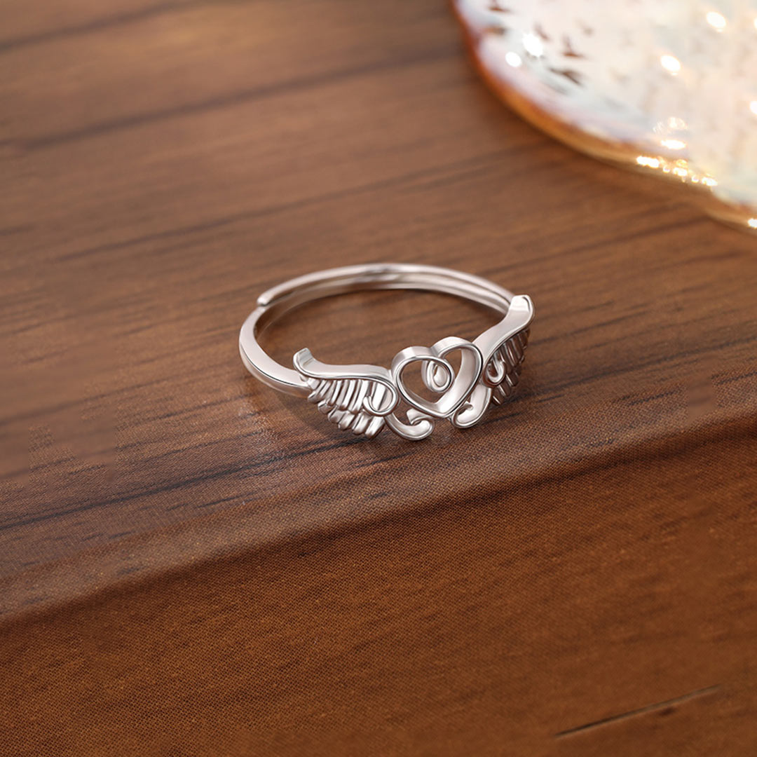 I Am Not A Widow Heart Wings Open Ring