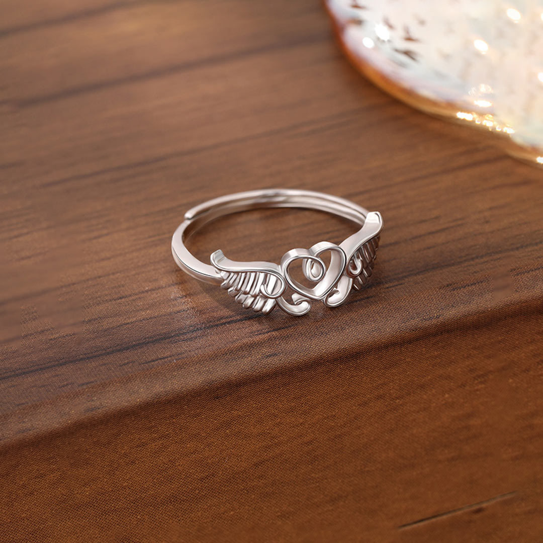 I Am Not A Widow Heart Wings Open Ring