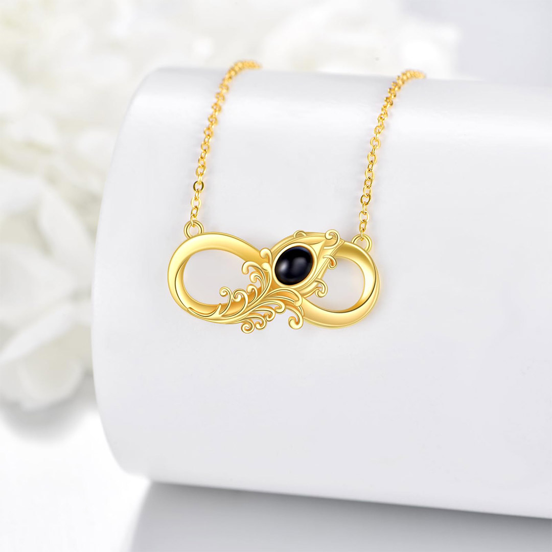 Guardian Angel Infinity Feather Necklace