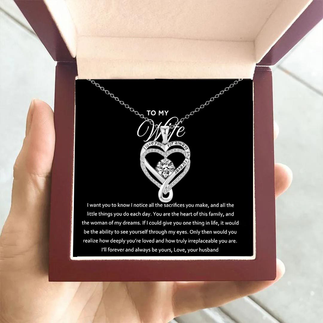 I'll Forever And Always Be Yours Engraved Heart Necklace