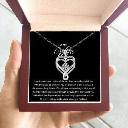 I'll Forever And Always Be Yours Engraved Heart Necklace
