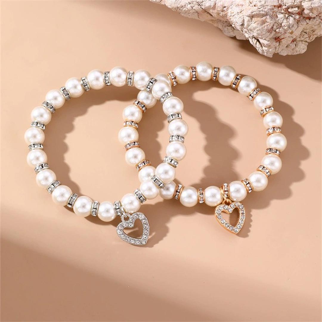 For Granddaughter - The Most Beautiful Chapter Heart Pearl Beaded Bracelet