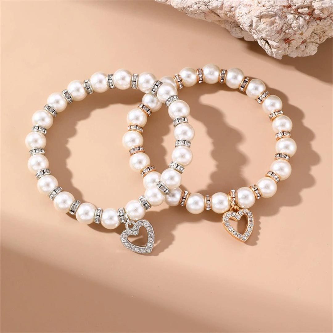 For Granddaughter - The Most Beautiful Chapter Heart Pearl Beaded Bracelet