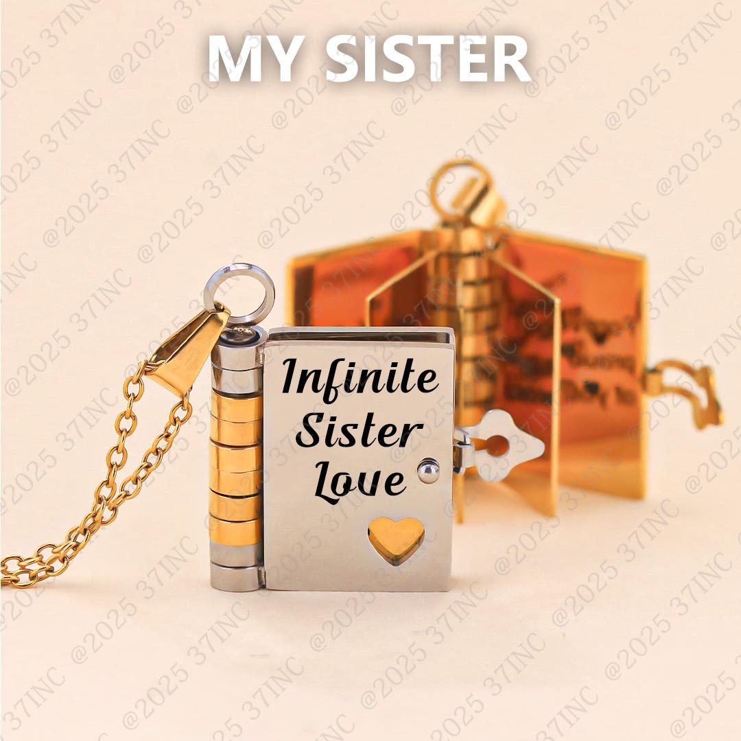 For Sisters- Infinite Sister Love Book Necklace