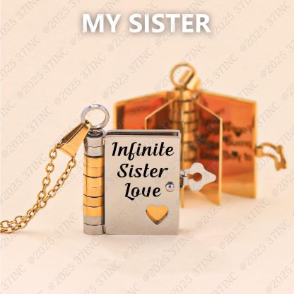 For Sisters- Infinite Sister Love Book Necklace