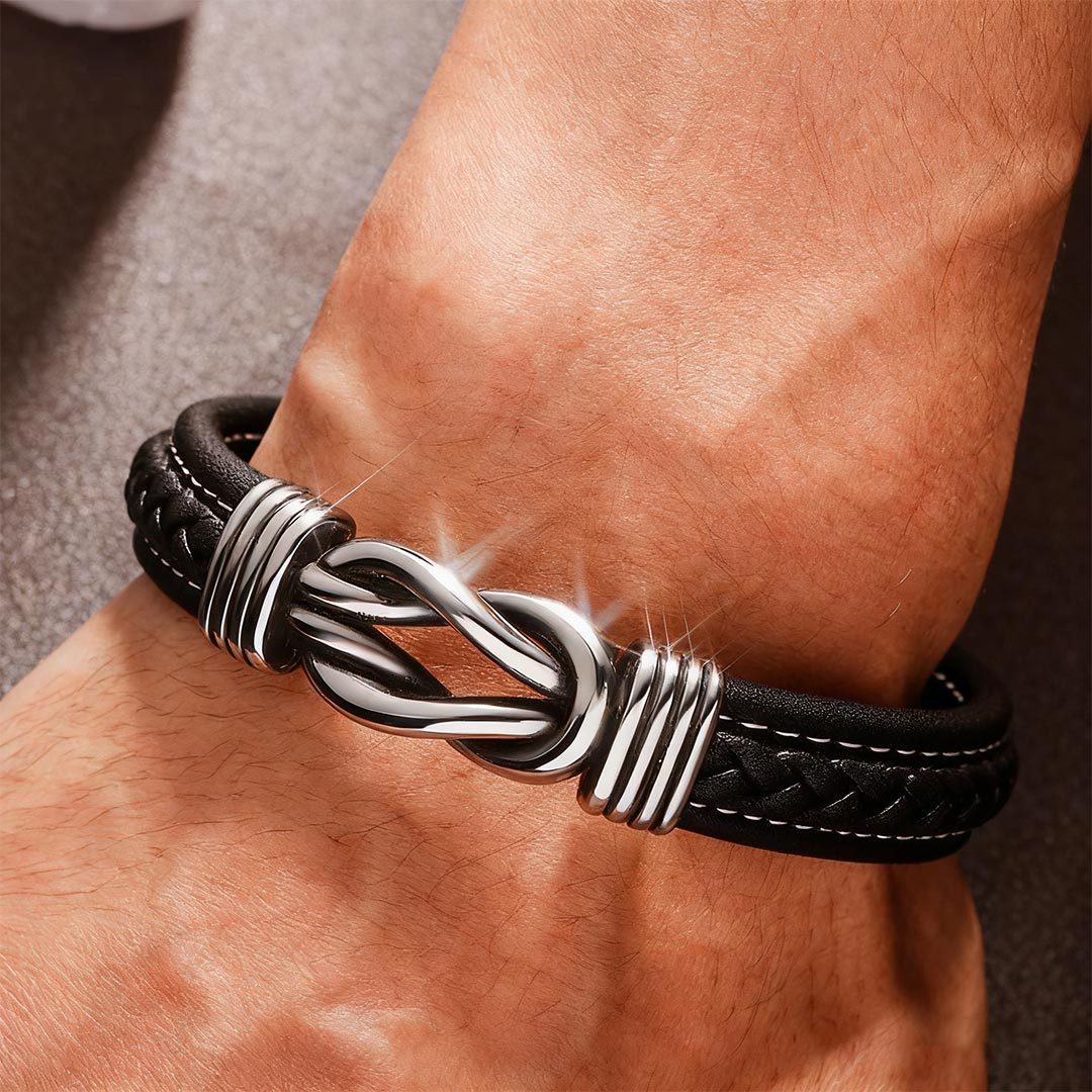 For Grandson - Grandmother & Grandson A link That Can Never Be Undone Black Knot Bracelet