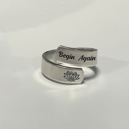 Fuck It and Begin Again Open Lotus Ring