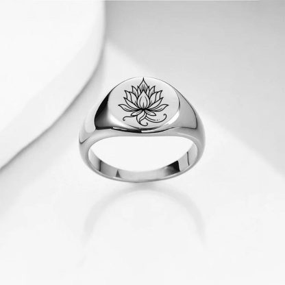 Fuck It and Begin Again Lotus Signet Round Ring