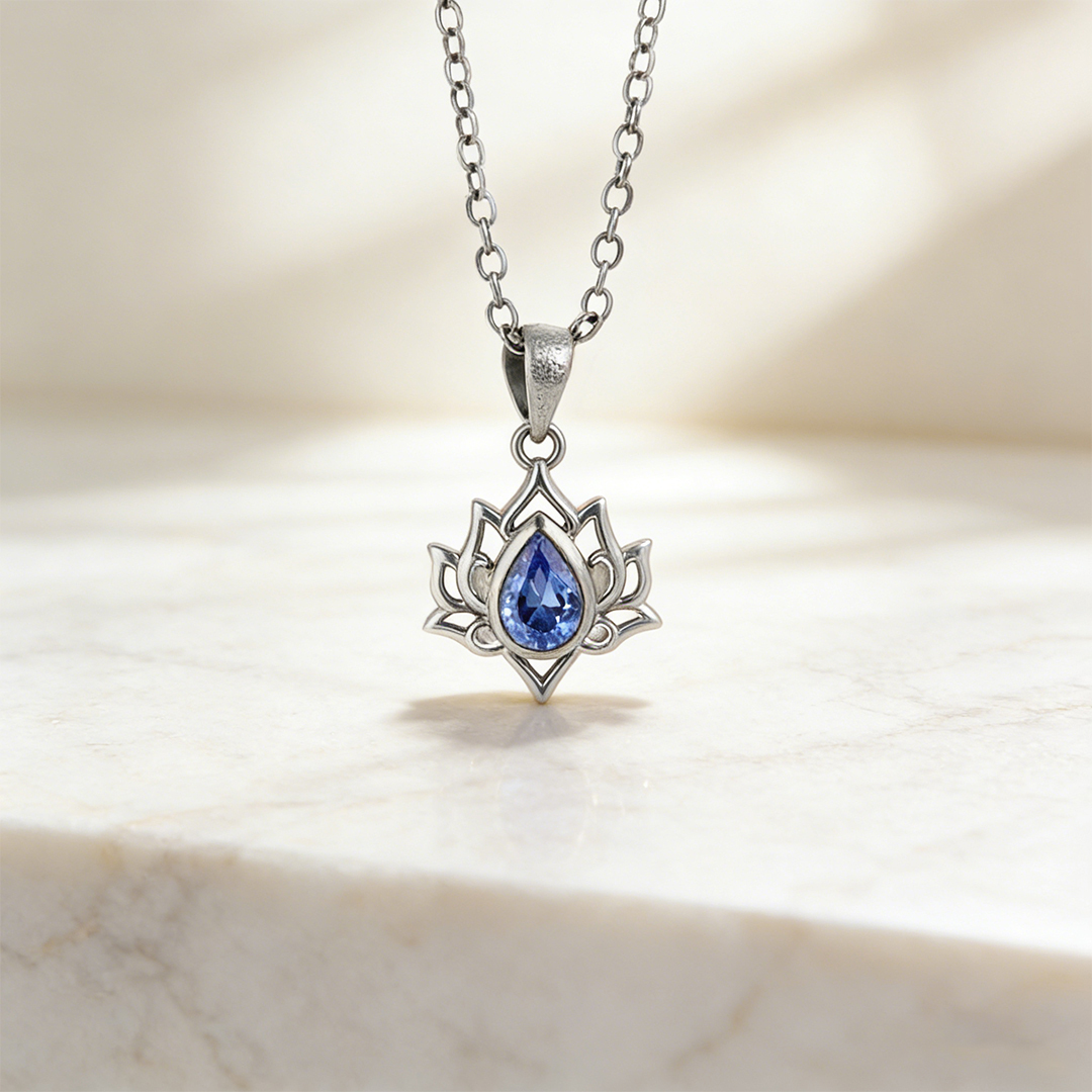 For Daughter - Fuck It & Begin Again Crystal Lotus Necklace