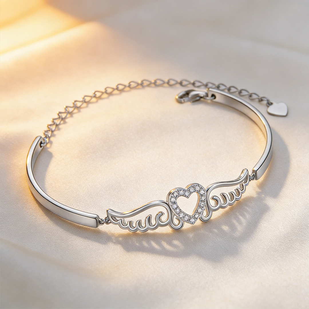 I'm a wife to a husband with wings heart Bracelet
