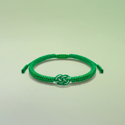 Irish By Blood American By Birth Patriot By Choice Celtic Knot Green Braided Bracelet