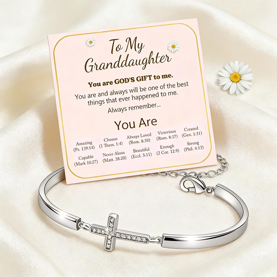 For Granddaughter - You Are GOD'S GIFT To Me Cross Bracelet