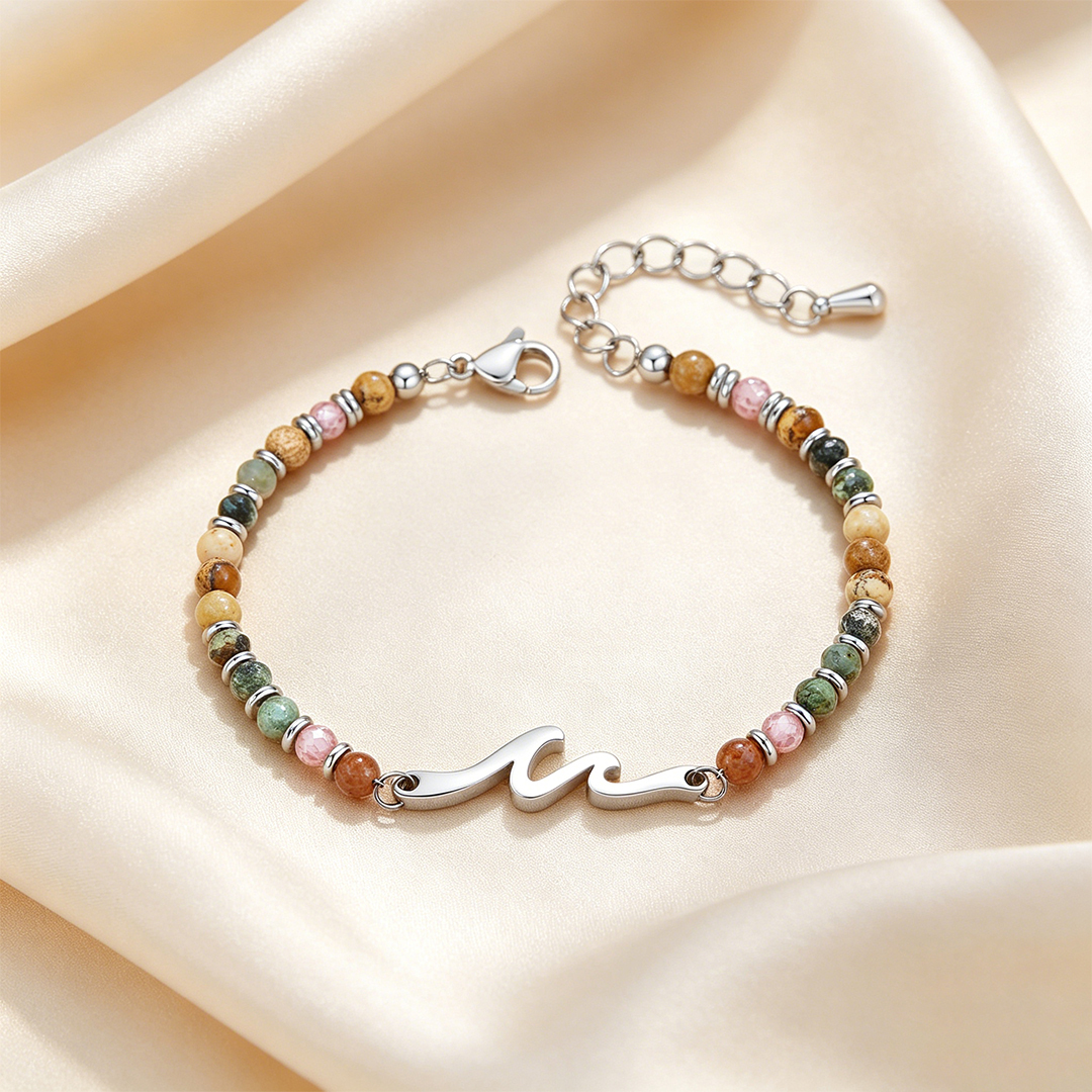 For Daughter - I Love You Forever And Always Wave Beads Bracelet