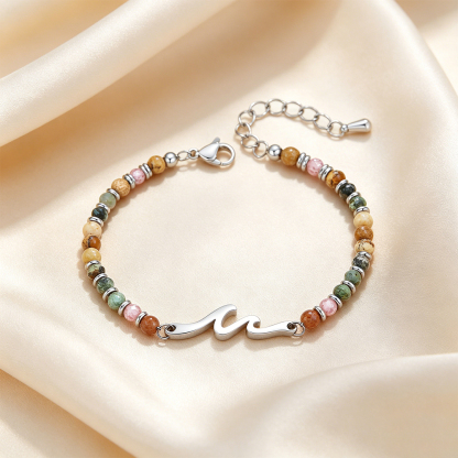 For Daughter - I Love You Forever And Always Wave Beads Bracelet