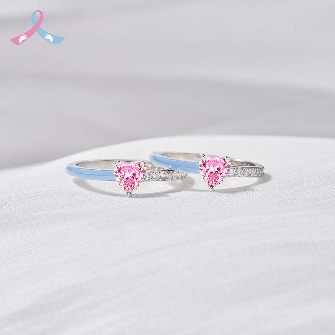 Mama Of An Angel Pink Heart Ring