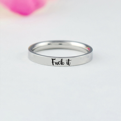 S925 Fuck It Circle Ring