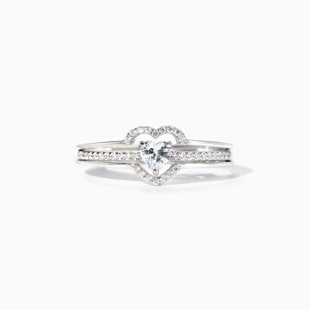 For Granddaughter - S925 Always Keep Me In Your Heart, For You Are Always In Mine Layered Heart Ring