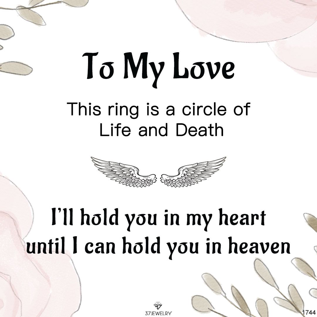 For Memorial - I'll Hold You In My Heart Until I Can Hold You In Heaven Turquoise Feather Ring