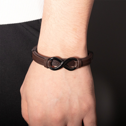 For Love - Remember Whose King You Are And Straighten Your Crown  Infinity Leather Bracelet