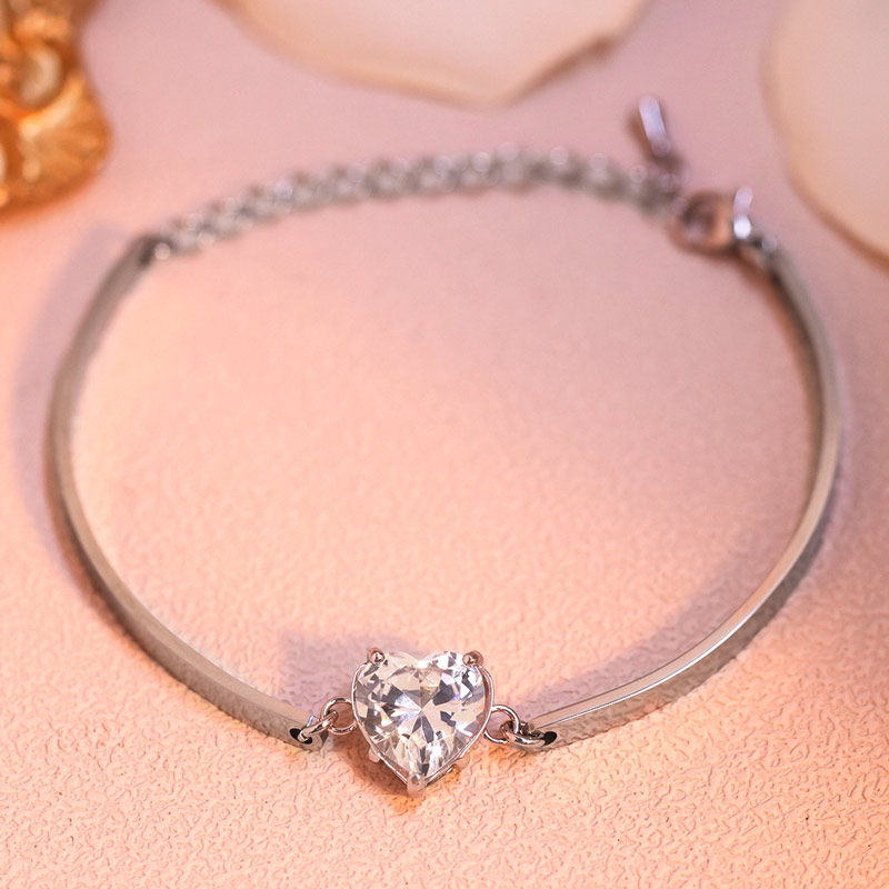 For Daughter - I’ll Always Be With You Diamond Heart Bracelet