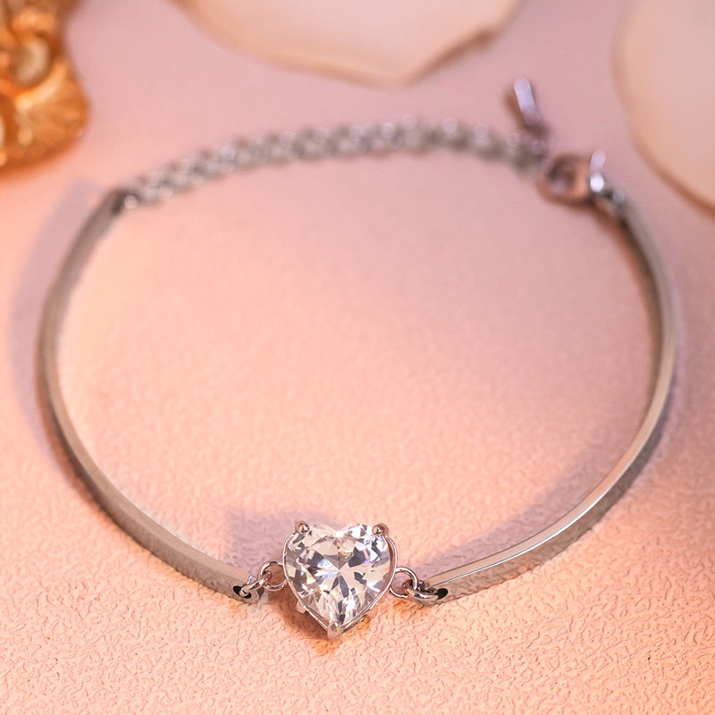 For Daughter - I’ll Always Be With You Diamond Heart Bracelet