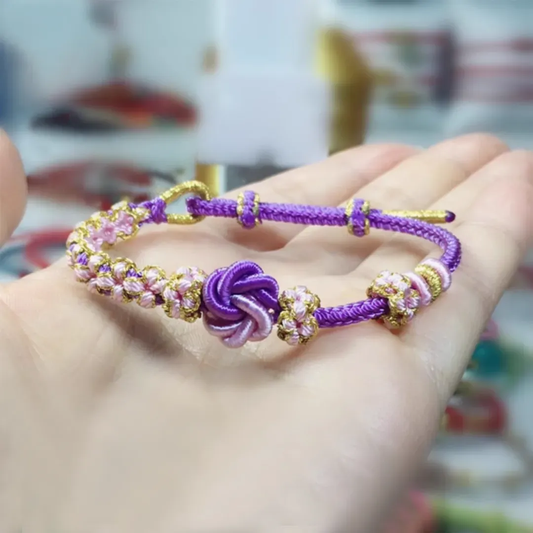 For Granddaughter - Handmade Peach Blossom Knot Bracelet