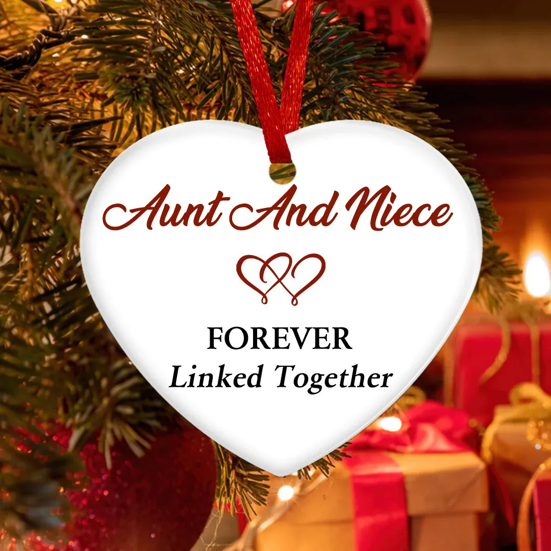 The Love Between Aunt & Niece Is Forever Double Hearts Custom Birthstones Bracelet