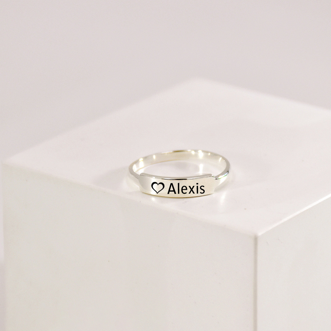 For Memory - Custom Delicate Dainty Bar Ring