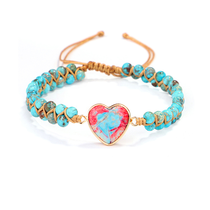 For Daughter - We Are Forever Linked Together Heart Beads Bracelet