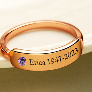 For Memorial - S925 Personalized Birthstone Name Memorial Ring