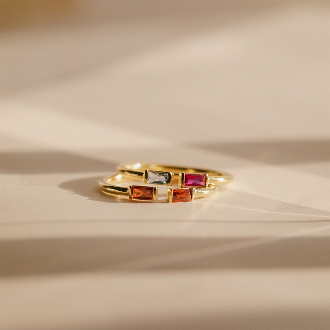 Mother & Daughter forever linked together Customized Adjustable Birthstone Ring