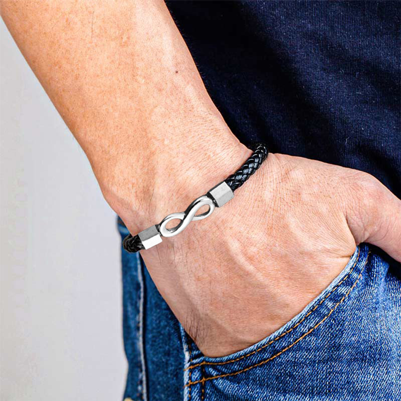 For Grandson - Grandmother and Grandson A link That  Can Never Be Undone Ceramic Infinity Braided Bracelet