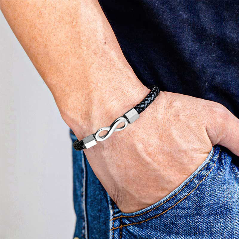 For Grandson - Grandmother and Grandson A link That  Can Never Be Undone Ceramic Infinity Braided Bracelet