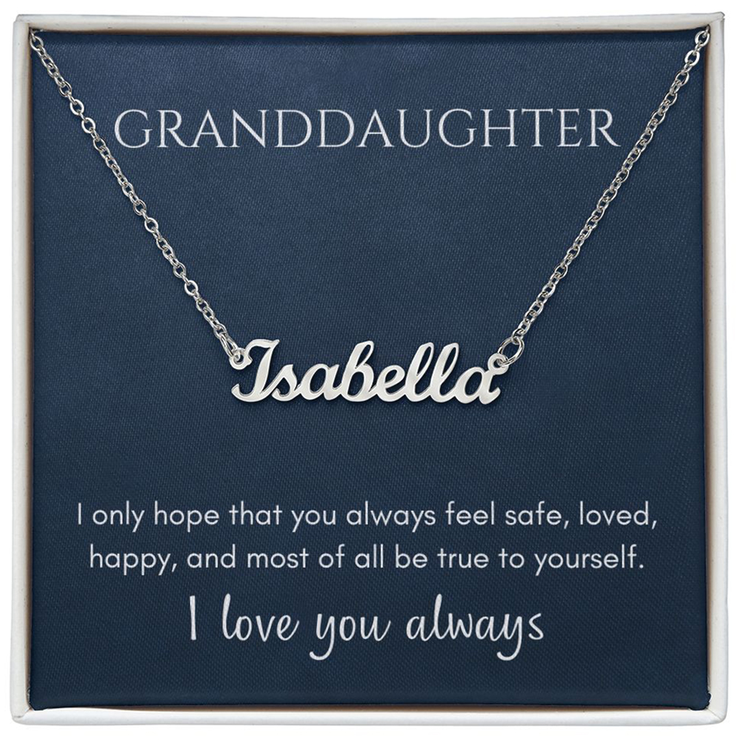 For Granddaughter - I Love You Always Name Custom Necklace