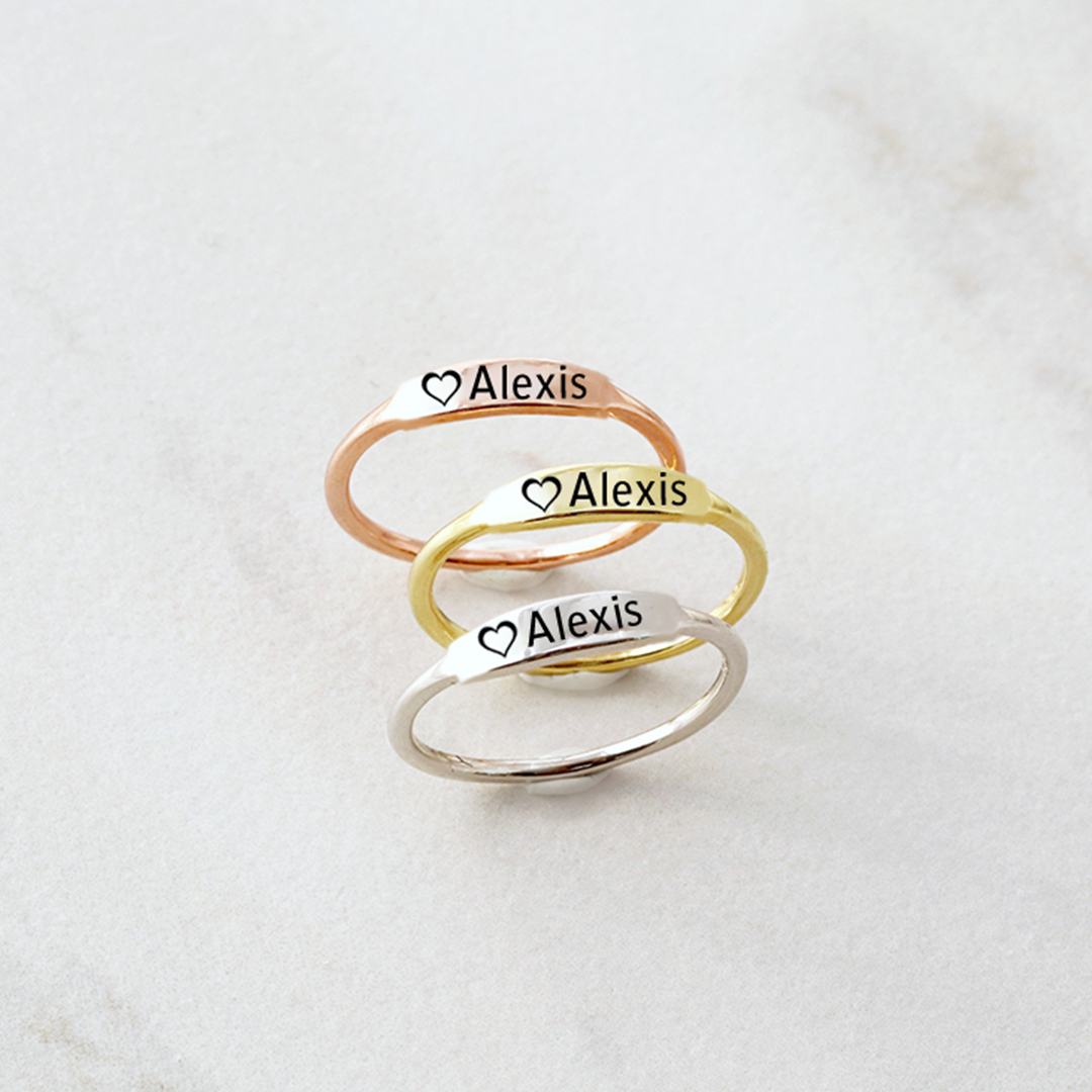 For Memory - Custom Delicate Dainty Bar Ring