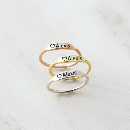 For Memory - Custom Delicate Dainty Bar Ring
